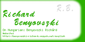 richard benyovszki business card